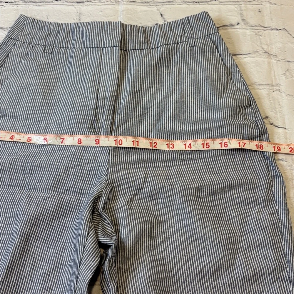 Zara Basic Linen Blend Pinstripe Trouser
